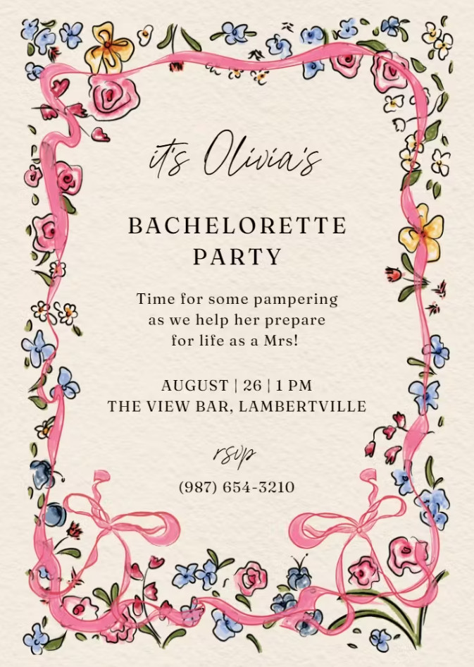Bachelorette Party Invitation Template Sample Bachelorette Party Invitation Template Sample