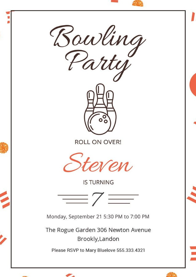 Bowling Party Invitation Template Example Bowling Party Invitation Template Example