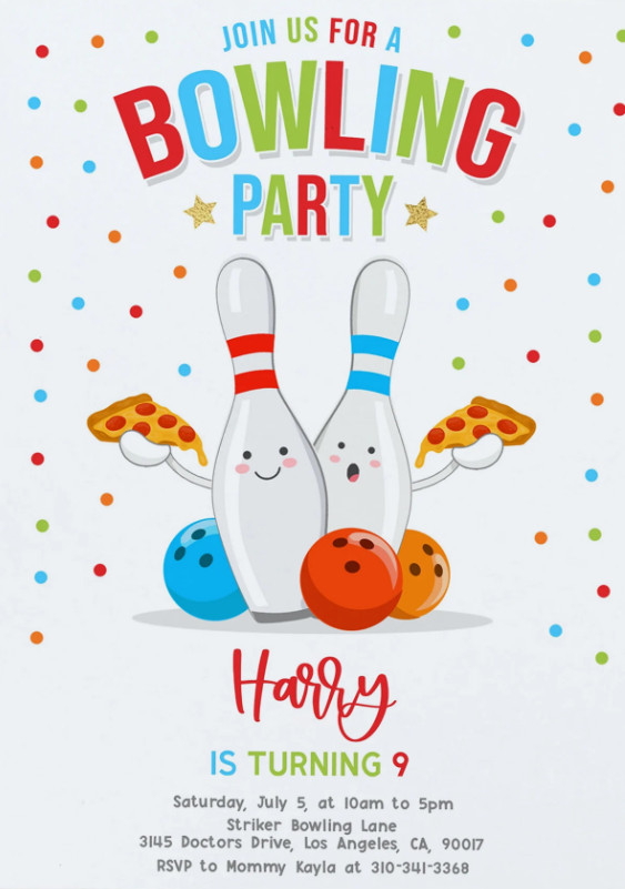 Bowling Party Invitation Template Sample Bowling Party Invitation Template Sample