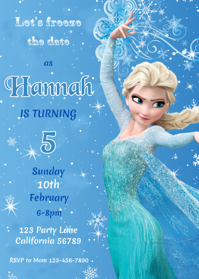 Example of Frozen Party Invitation Template Example of Frozen Party Invitation Template