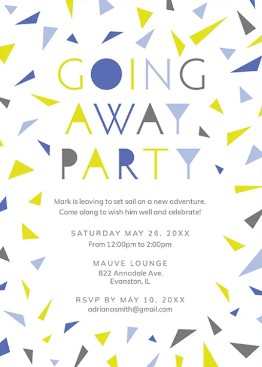Example of Going Away Party Invitation Template Example of Going Away Party Invitation Template