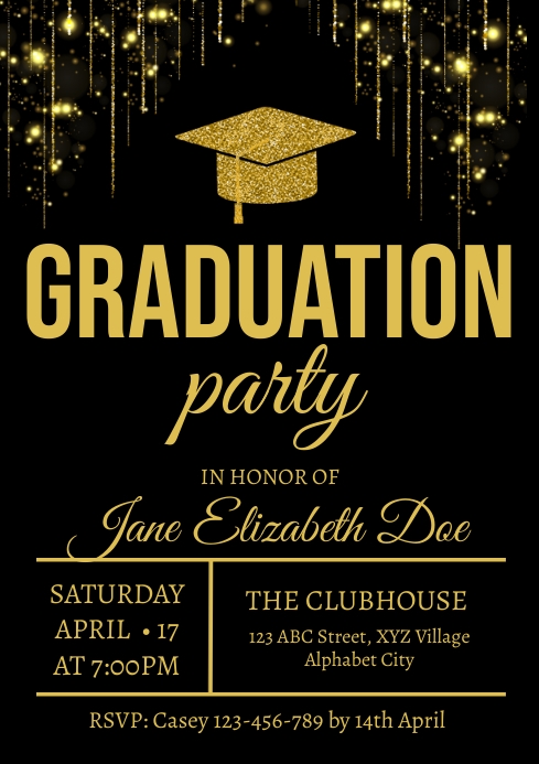 Example of Graduation Party Invitation Template Example of Graduation Party Invitation Template