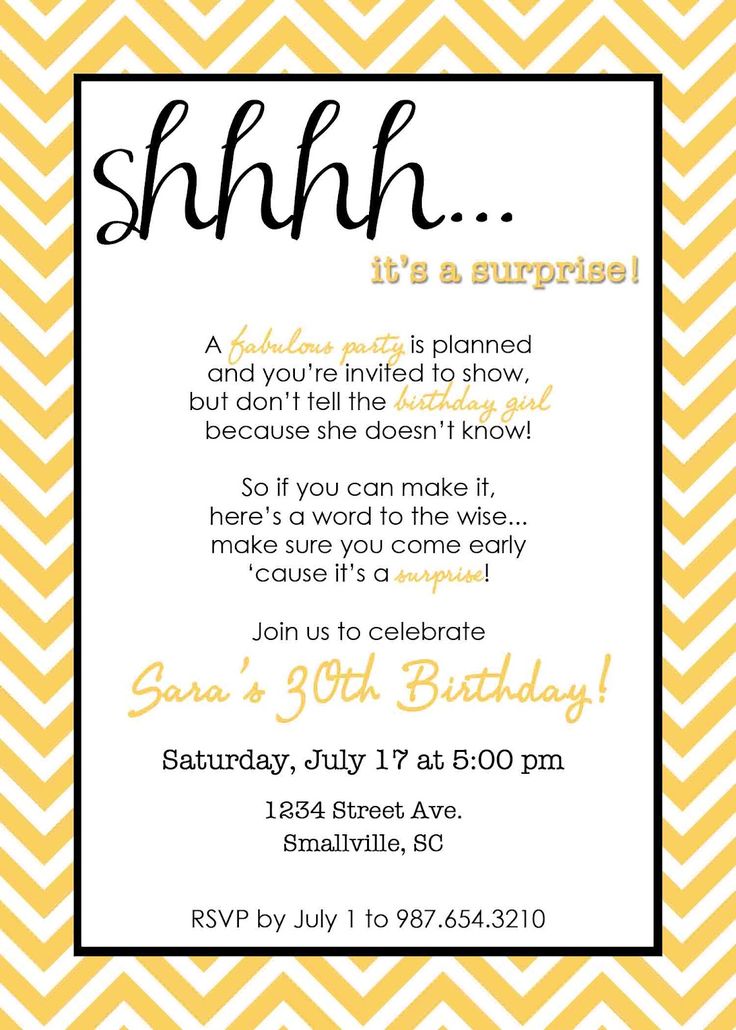Example of Surprise Party Invitation Template Example of Surprise Party Invitation Template