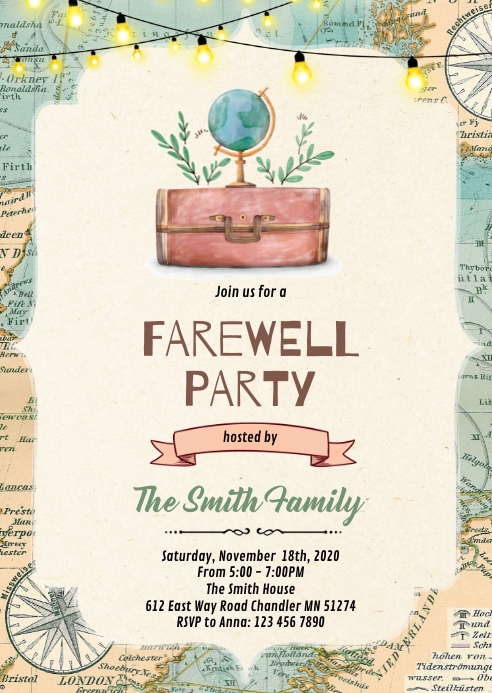 Going Away Party Invitation Template Example Going Away Party Invitation Template Example