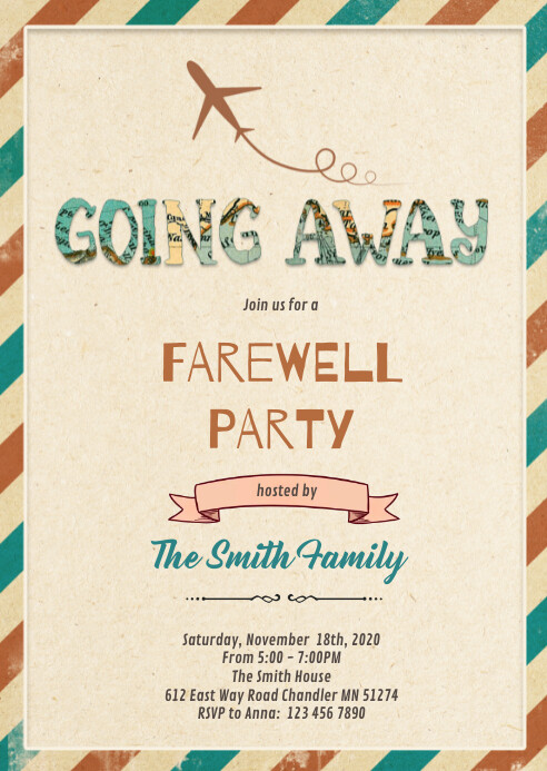Going Away Party Invitation Template Sample Going Away Party Invitation Template Sample