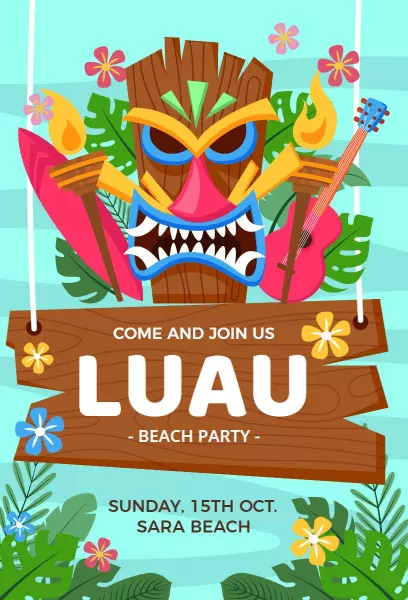 Luau Party Invitation Template Example Luau Party Invitation Template Example