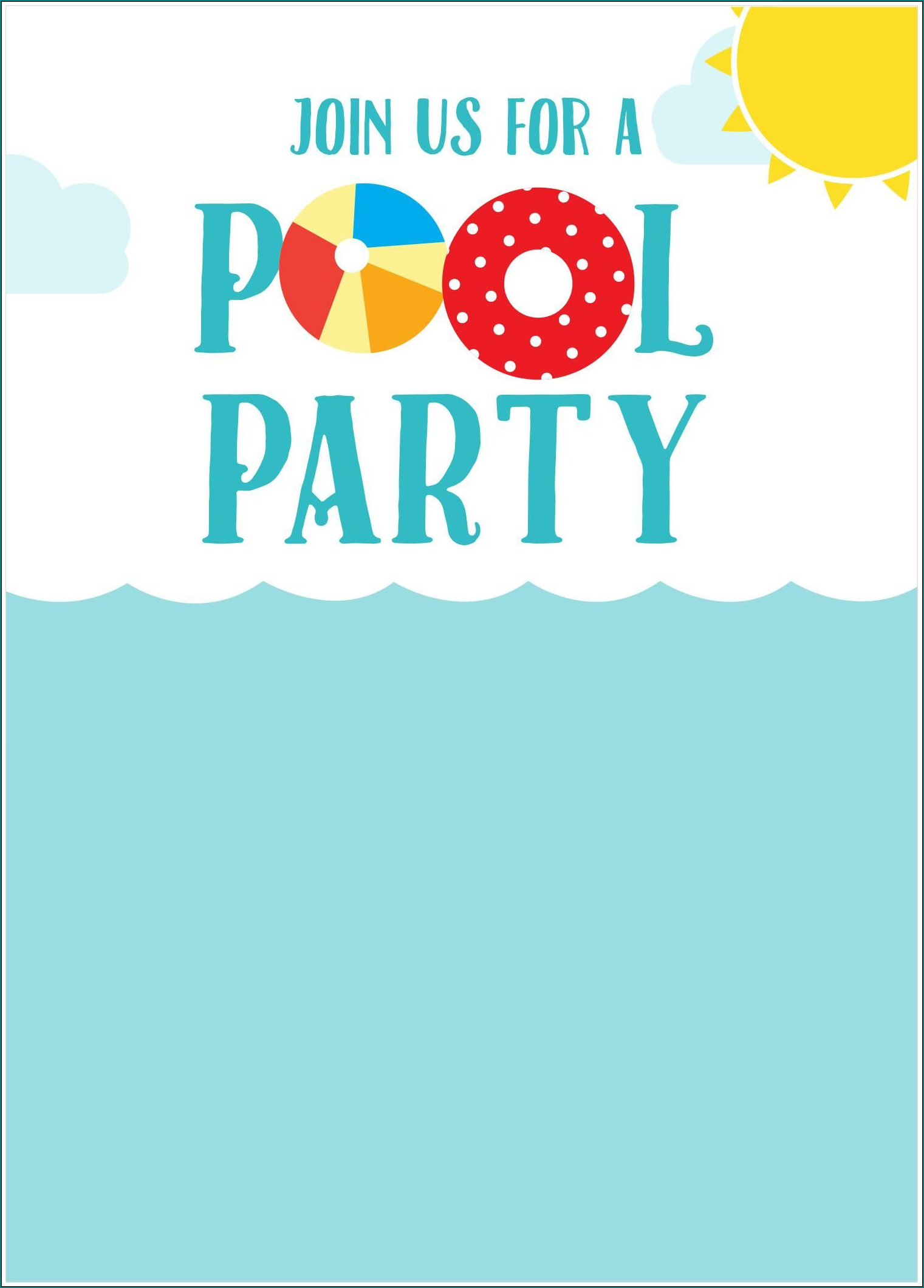 Pool Party Invitation Template Example Pool Party Invitation Template Example