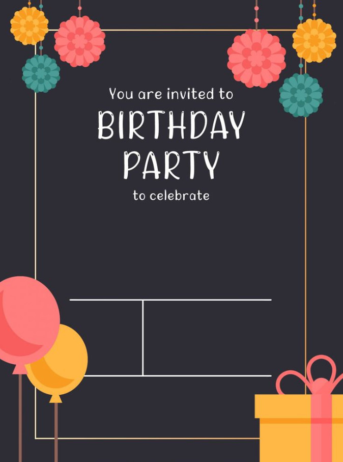 Sample of Birthday Party Invitation Template Sample of Birthday Party Invitation Template