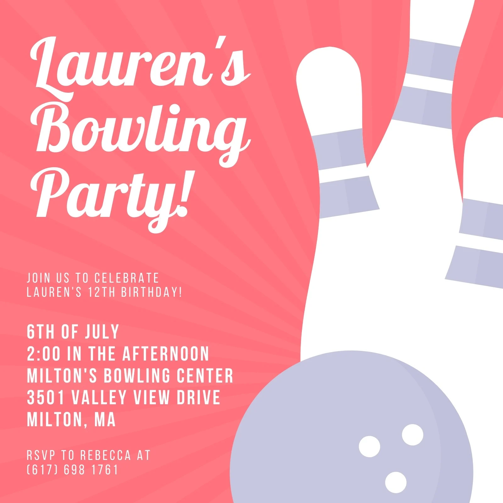 Sample of Bowling Party Invitation Template Sample of Bowling Party Invitation Template