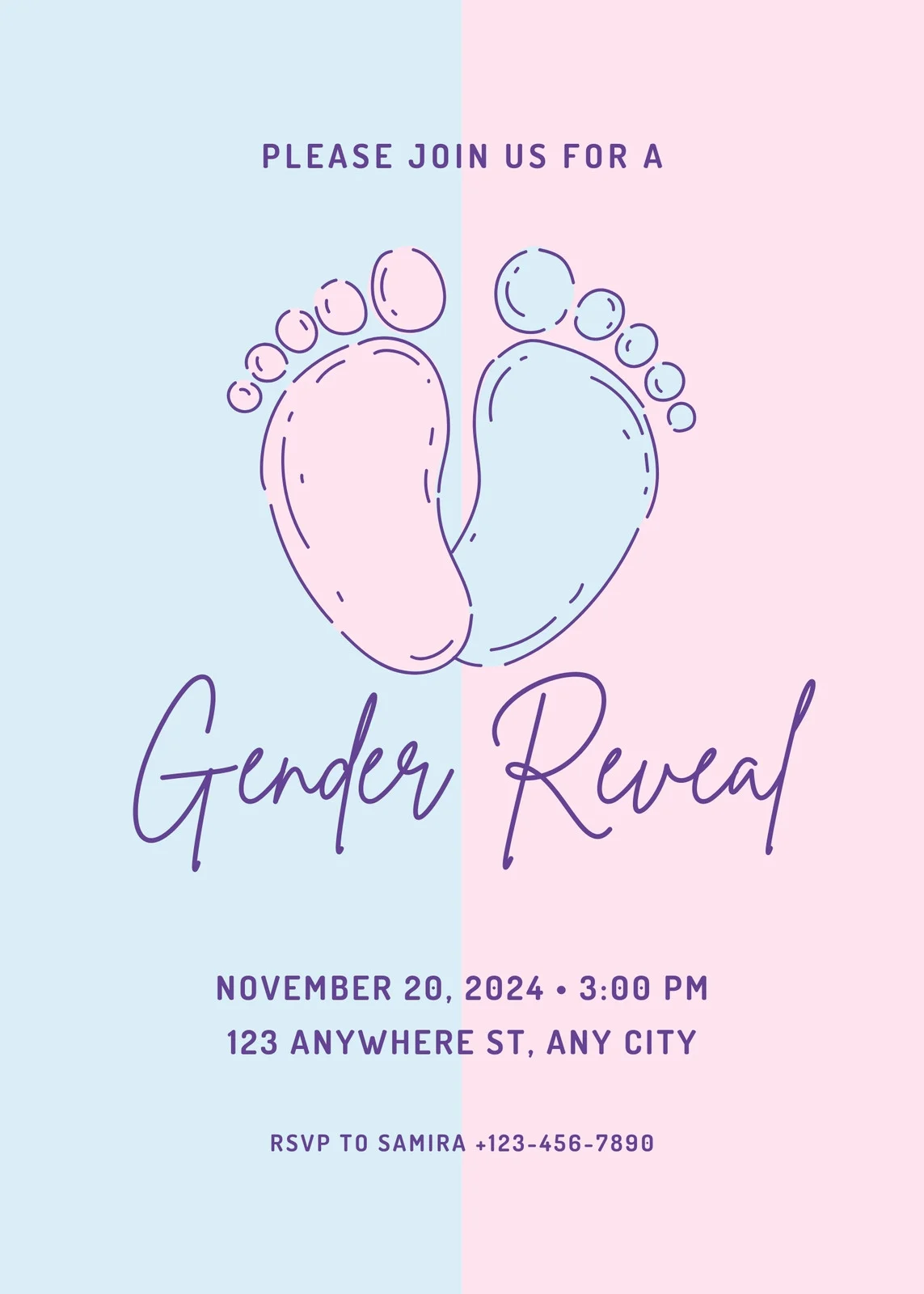 Sample of Gender Reveal Party Invitation Template Sample of Gender Reveal Party Invitation Template