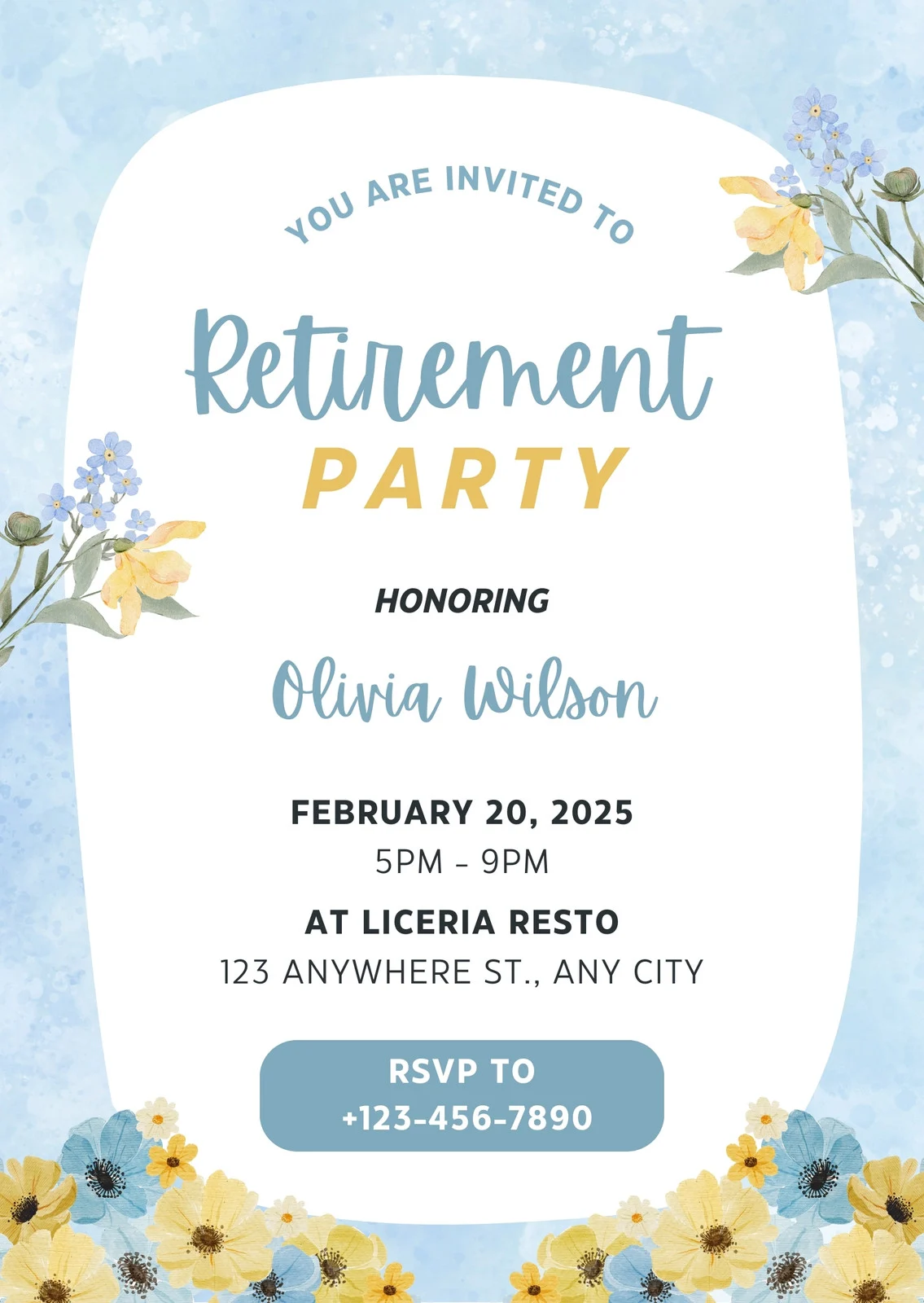 Sample of Retirement Party Invitation Template Sample of Retirement Party Invitation Template