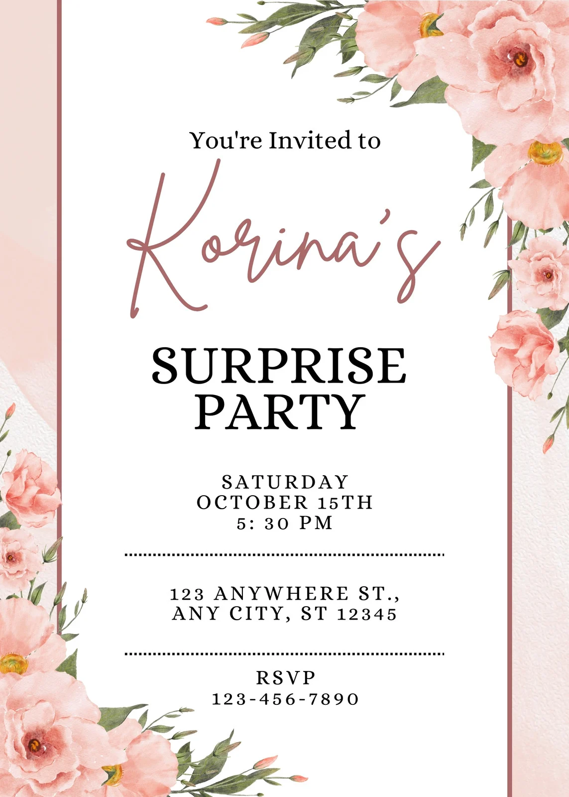 Sample of Surprise Party Invitation Template Sample of Surprise Party Invitation Template