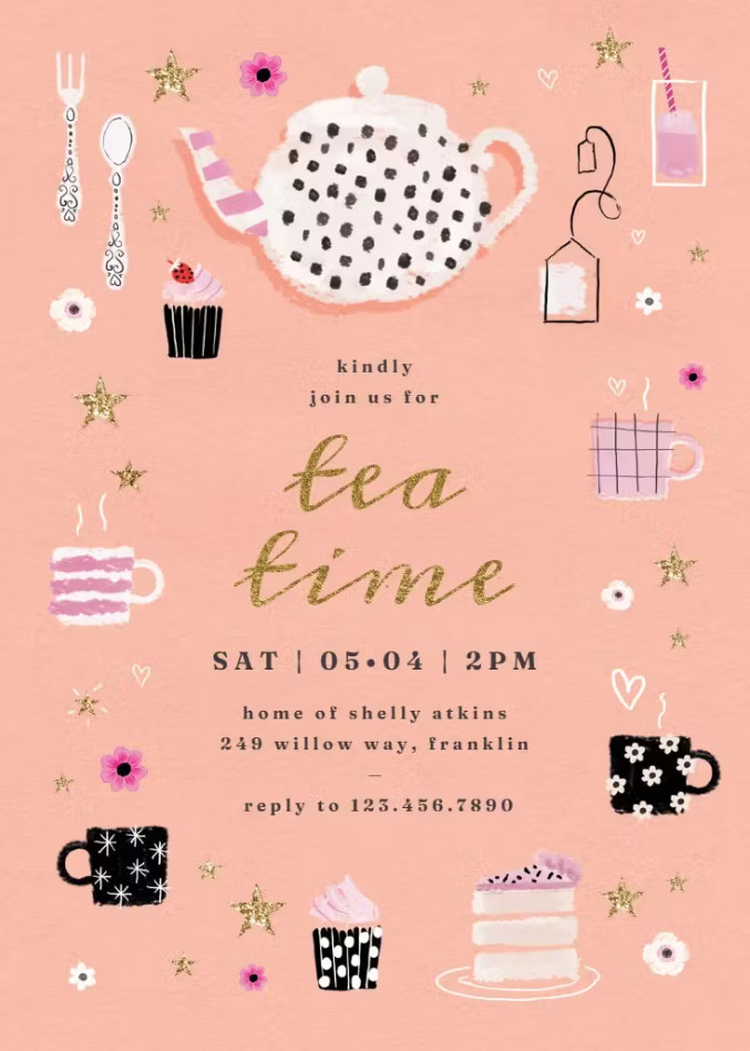 Sample of Tea Party Invitation Template Sample of Tea Party Invitation Template