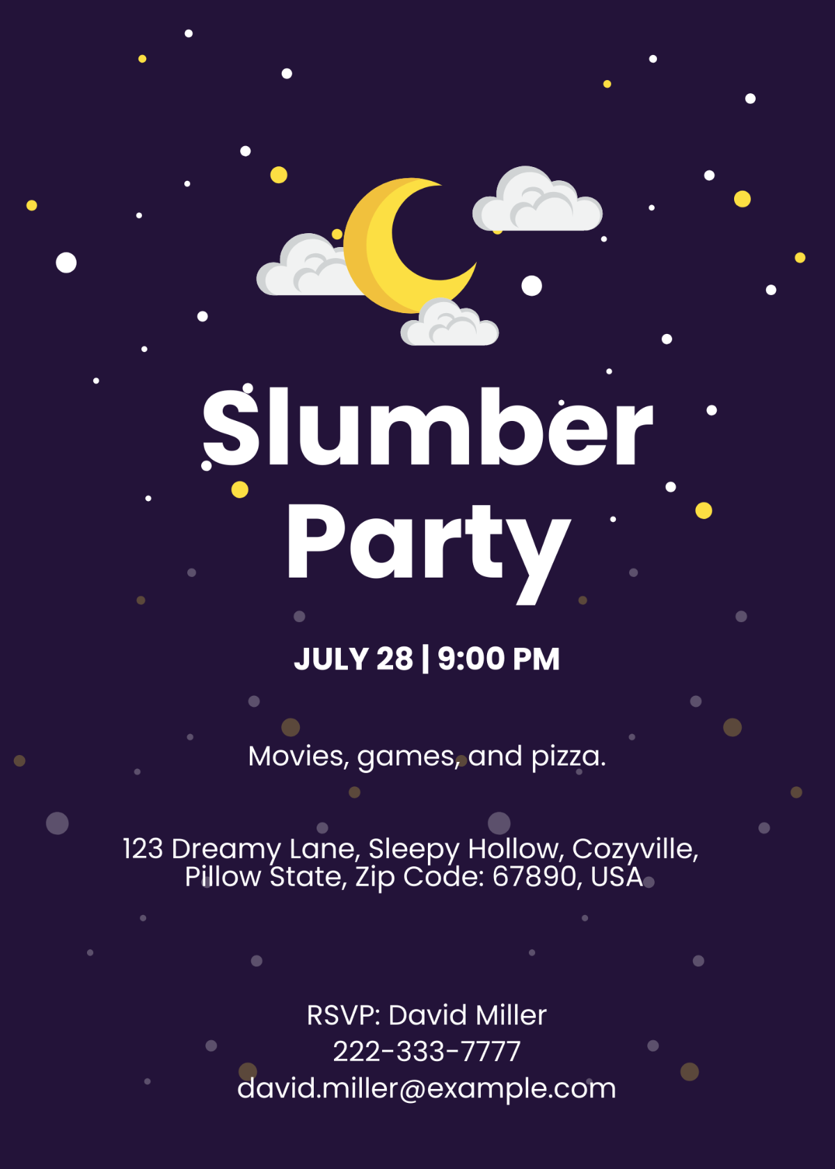 Slumber Party Invitation Template Example Slumber Party Invitation Template Example