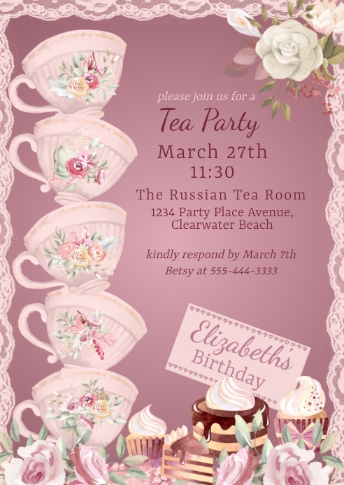 Tea Party Invitation Template Example Tea Party Invitation Template Example