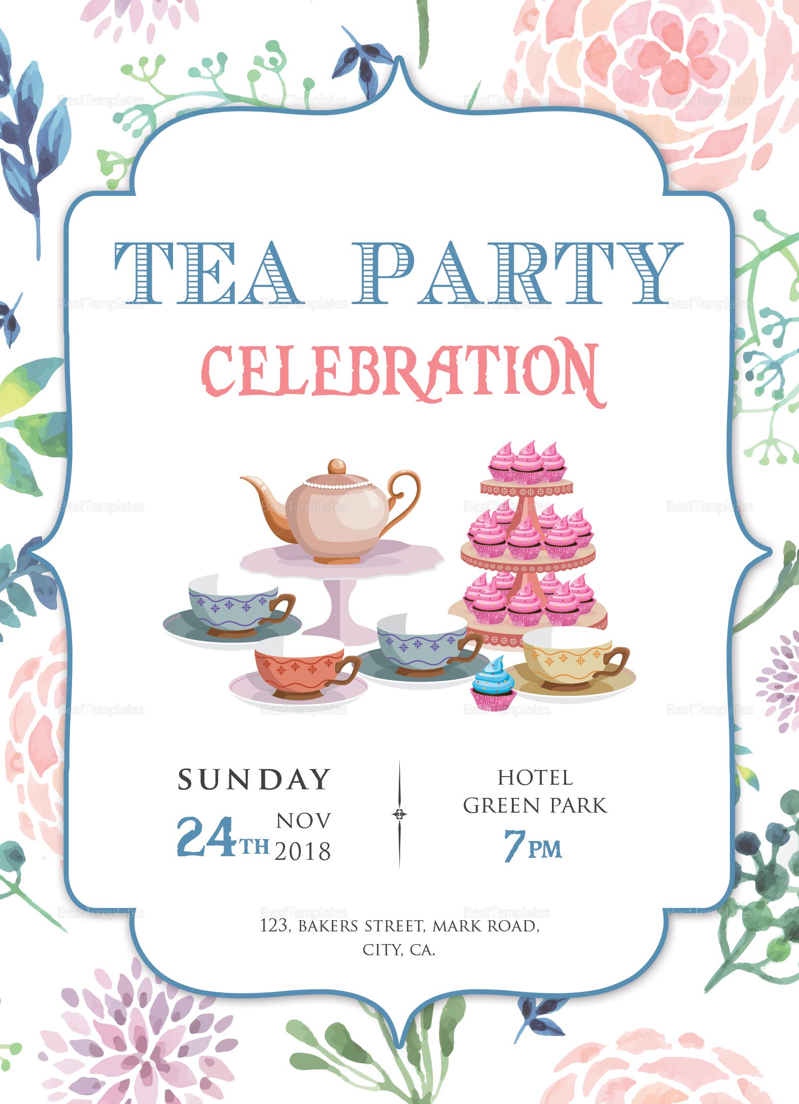Tea Party Invitation Template Sample Tea Party Invitation Template Sample